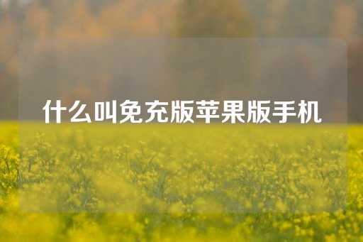 什么叫免充版苹果版手机